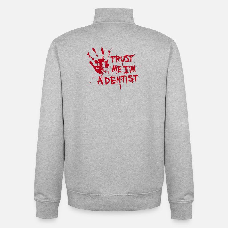 Trust me I'm a dentist - Unisex Organic Zip Sweatshirt von Stanley/Stella - Grau meliert
