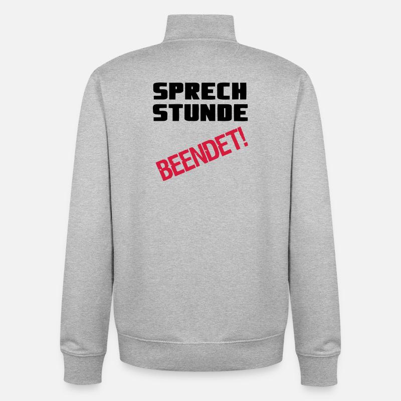 Sprechstunde beendet Medizin Spruch Geschenk - Unisex Organic Zip Sweatshirt von Stanley/Stella - Grau meliert