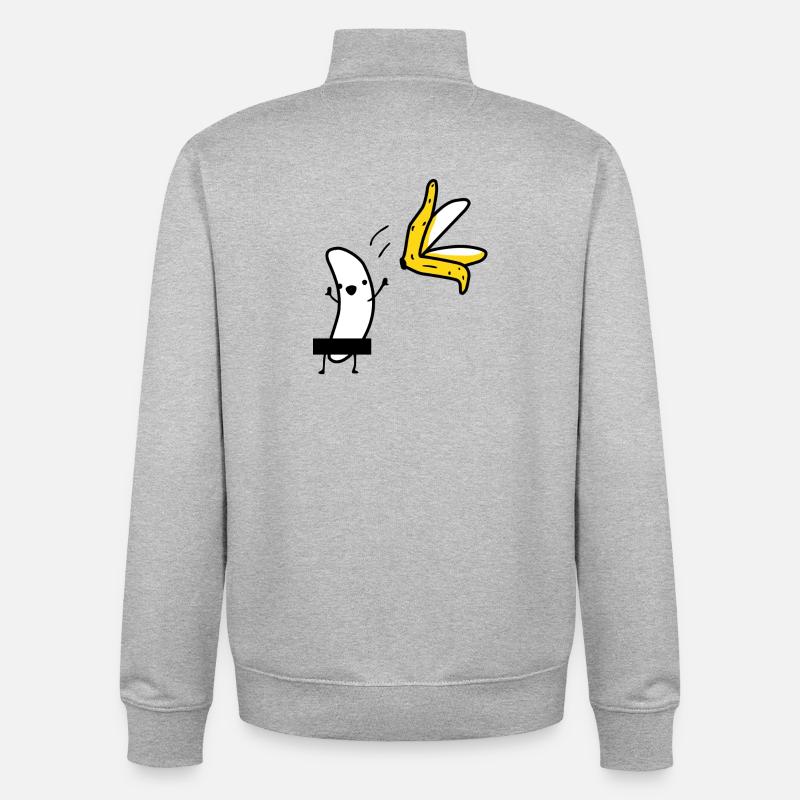 Striptease banane - Sweat zippé unisexe en coton bio Stanley/Stella - gris chiné