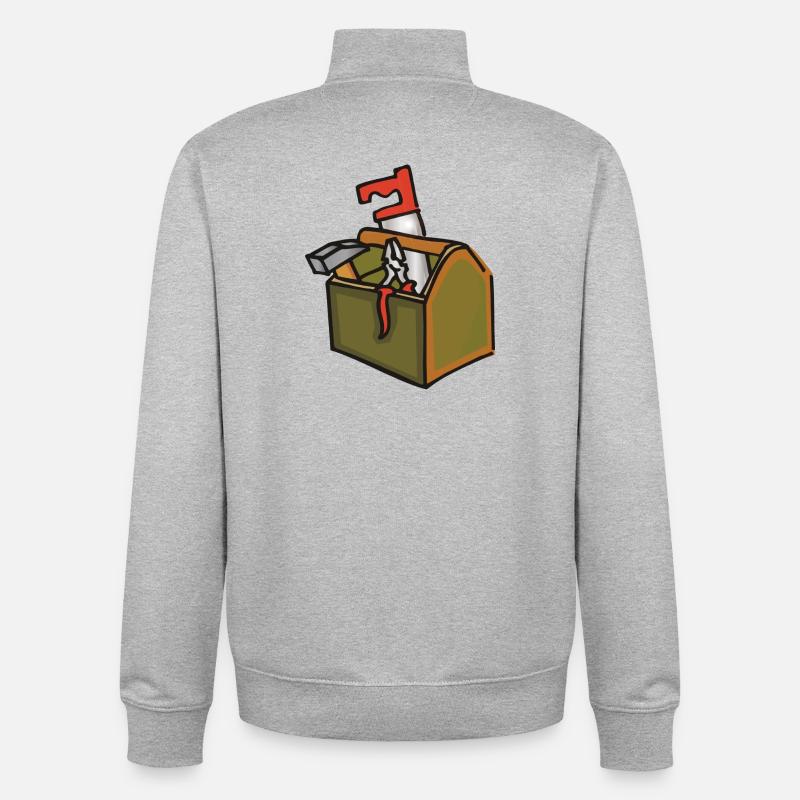 tool box - Unisex Organic Zip Sweatshirt by Stanley/Stella - heather grey
