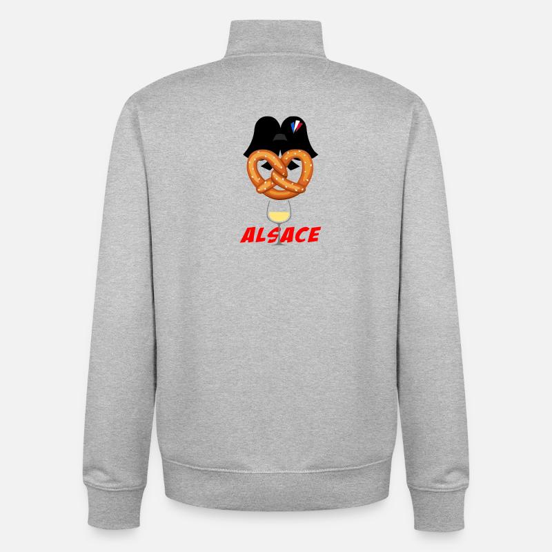 Alsace - Sweat zippé unisexe en coton bio Stanley/Stella - gris chiné