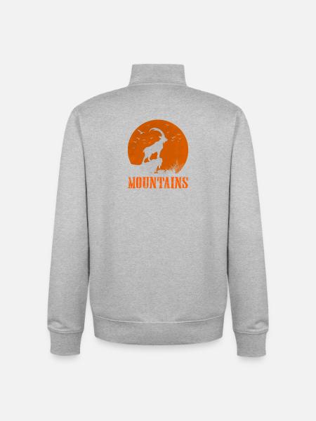 Steinbock am Sonnenkreis - Unisex Organic Zip Sweatshirt von Stanley/Stella - Grau meliert