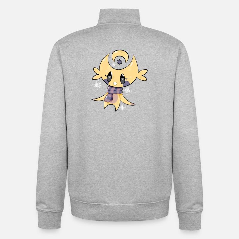 Moonpie, der freundliche Mondmann - Unisex Organic Zip Sweatshirt von Stanley/Stella - Grau meliert