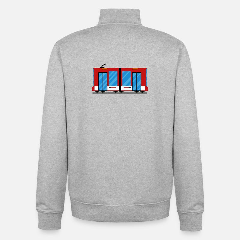Tram Straßenbahn Zug - Unisex Organic Zip Sweatshirt von Stanley/Stella - Grau meliert