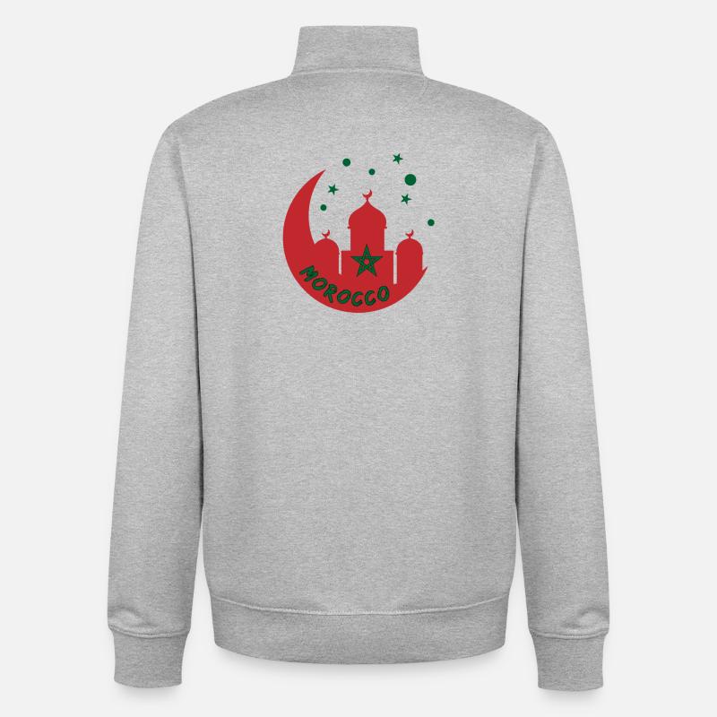 Marokko Moschee Design - Unisex Organic Zip Sweatshirt von Stanley/Stella - Grau meliert