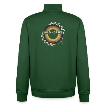 Chevaux sauvages - Sweat zippé unisexe en coton bio Stanley/Stella - vert bouteille - Dos - AI Model Male 185 dark (185cm)