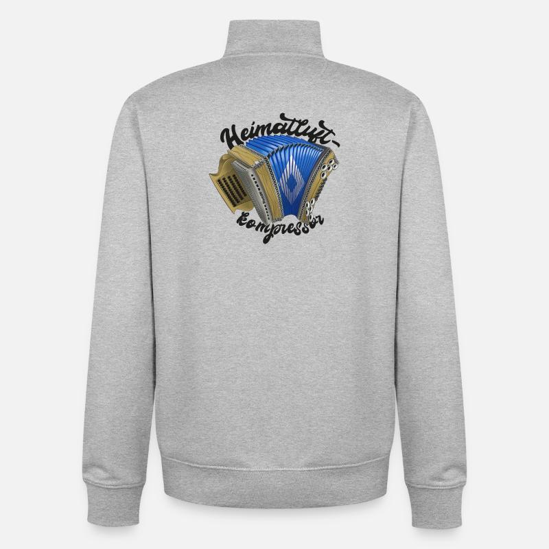 Heimatluftkompressor // dunkel | ZiachON! - Unisex Organic Zip Sweatshirt von Stanley/Stella - Grau meliert
