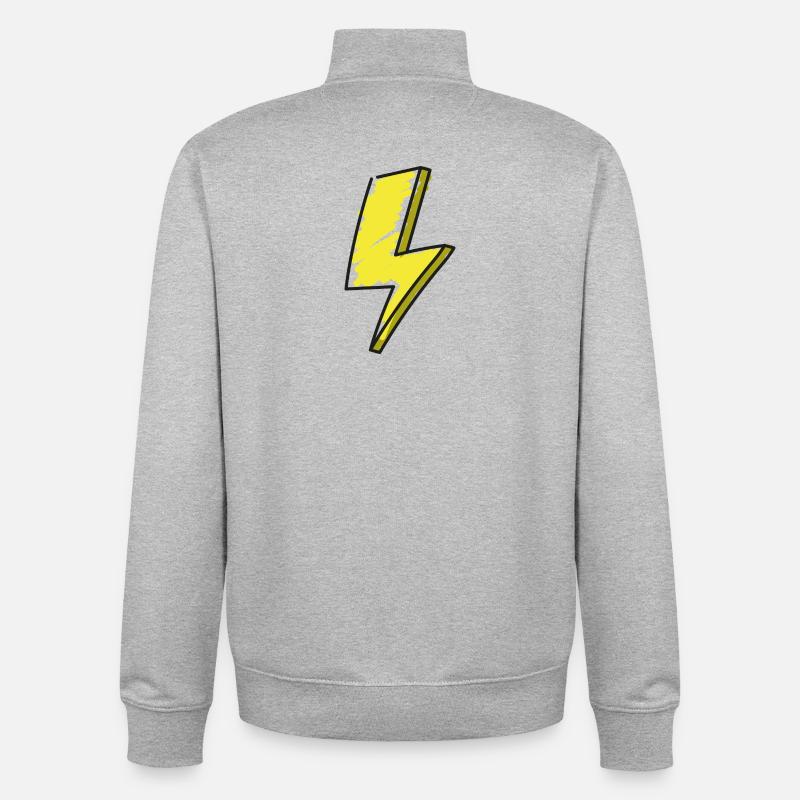 Blitz - Illustration - Unisex Organic Zip Sweatshirt von Stanley/Stella - Grau meliert