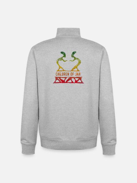 children of jah reggae - Unisex Organic Zip Sweatshirt by Stanley/Stella - heather grey