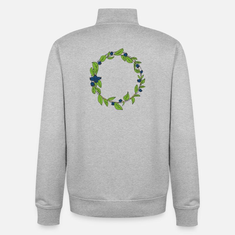 couronne de bleuets - Sweat zippé unisexe en coton bio Stanley/Stella - gris chiné