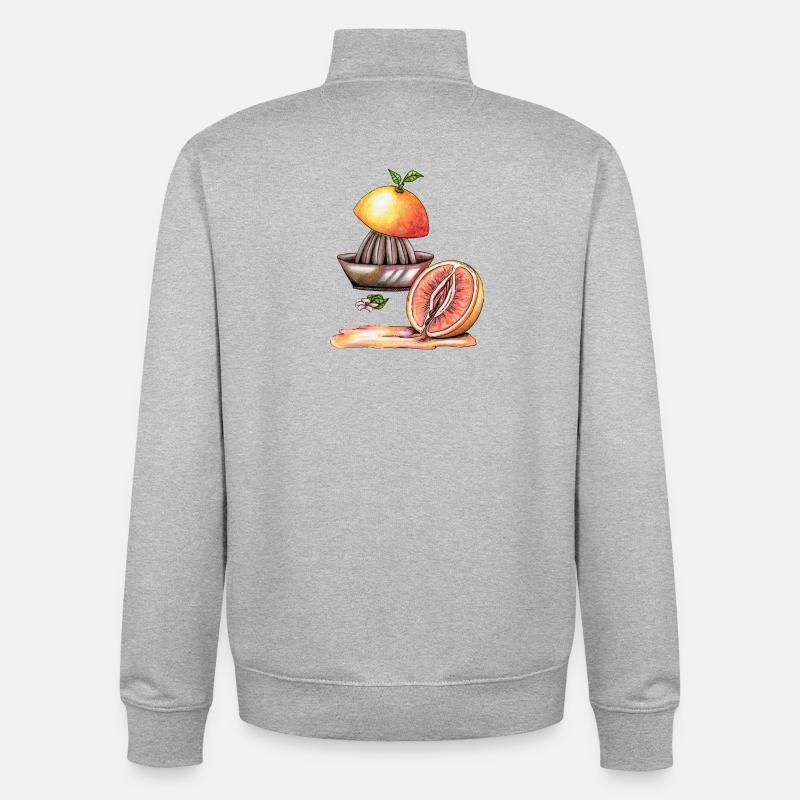 Vulva Grapefruit - Unisex Organic Zip Sweatshirt von Stanley/Stella - Grau meliert
