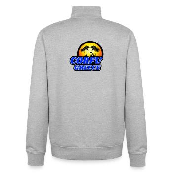 Korfu Griechenland Design / Geschenkidee - Unisex Organic Zip Sweatshirt von Stanley/Stella - Grau meliert - Hinten - AI Model Male 185 light (185cm)