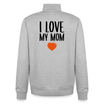 I love my Mom - Unisex Organic Zip Sweatshirt von Stanley/Stella - Grau meliert - Hinten - AI Model Male 185 light (185cm)
