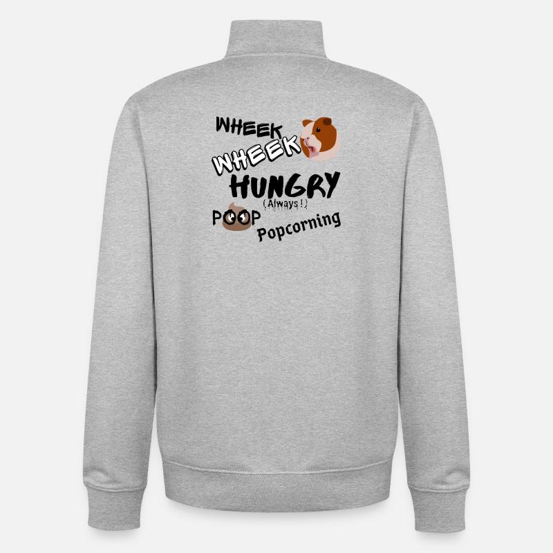 Cadeau Cochon d'inde heureux - Sweat zippé unisexe en coton bio Stanley/Stella - gris chiné