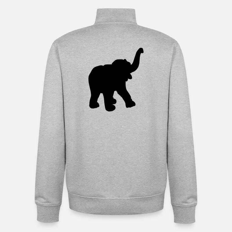 Joyeux jeune éléphant du cirque - Sweat zippé unisexe en coton bio Stanley/Stella - gris chiné