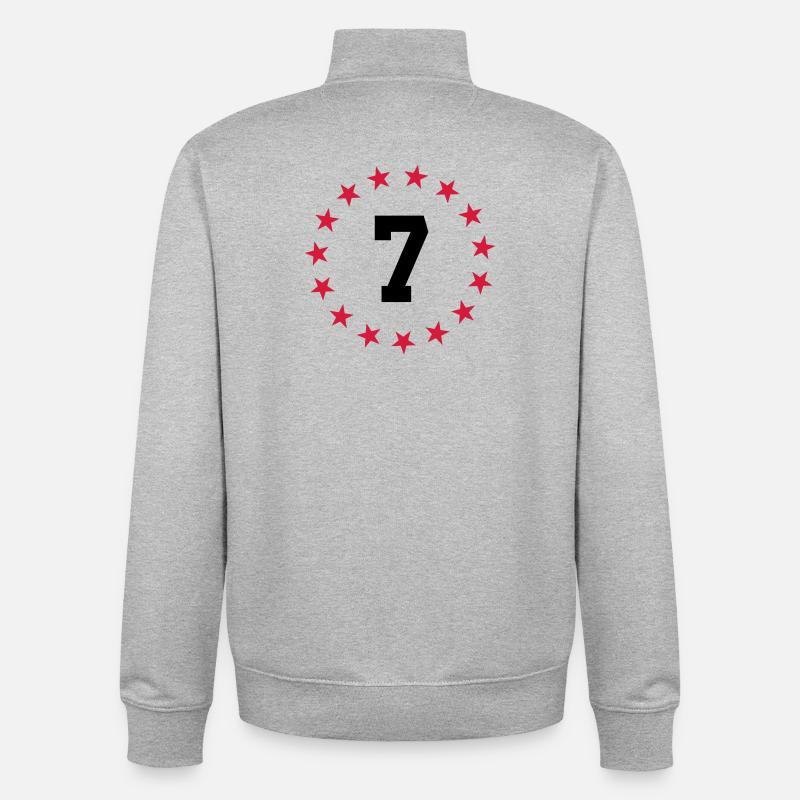 Nummer 7 - Unisex Organic Zip Sweatshirt von Stanley/Stella - Grau meliert