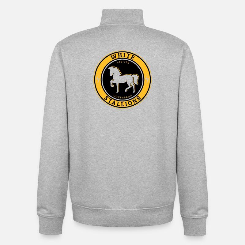 Weiße Hengste - Unisex Organic Zip Sweatshirt von Stanley/Stella - Grau meliert