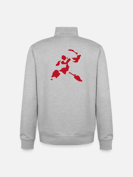 Blutspritzer Schwerkämpfer Krieger Figur - Unisex Organic Zip Sweatshirt von Stanley/Stella - Grau meliert