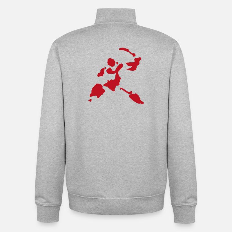 Blutspritzer Schwerkämpfer Krieger Figur - Unisex Organic Zip Sweatshirt von Stanley/Stella - Grau meliert