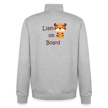 Liam on board - Unisex Organic Zip Sweatshirt by Stanley/Stella - heather grey - Back - AI Model Male 185 light (185cm)