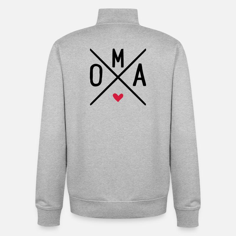 oma - Unisex Organic Zip Sweatshirt von Stanley/Stella - Grau meliert