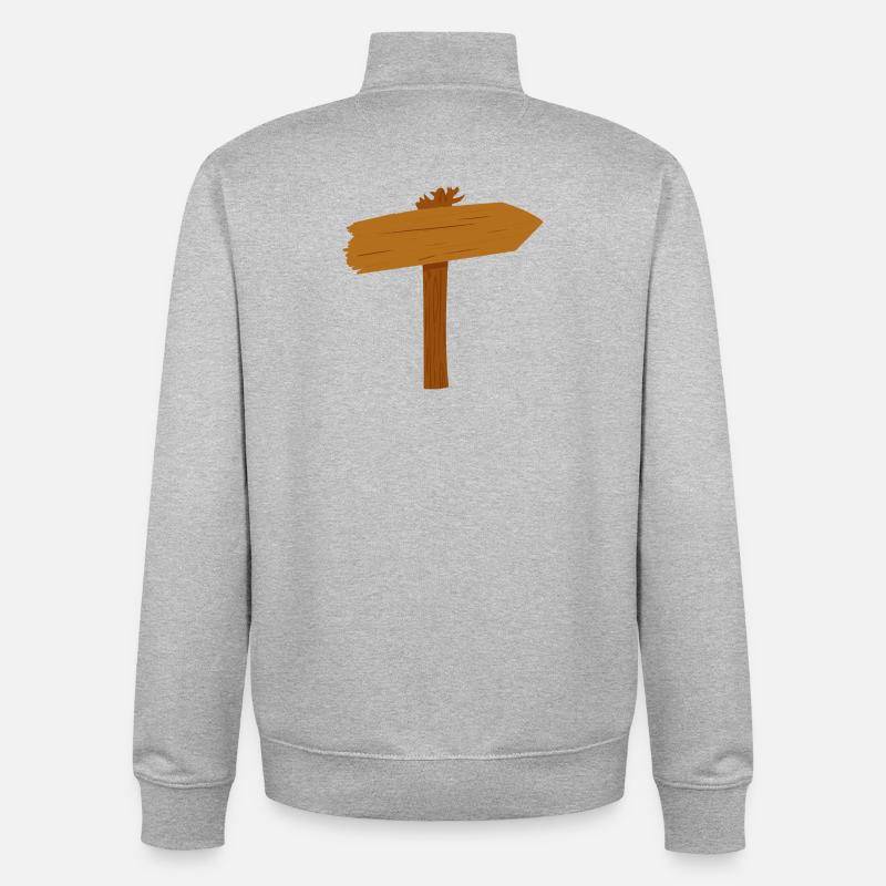Signpost Path Path Direction - Unisex Organic Zip Sweatshirt by Stanley/Stella - heather grey