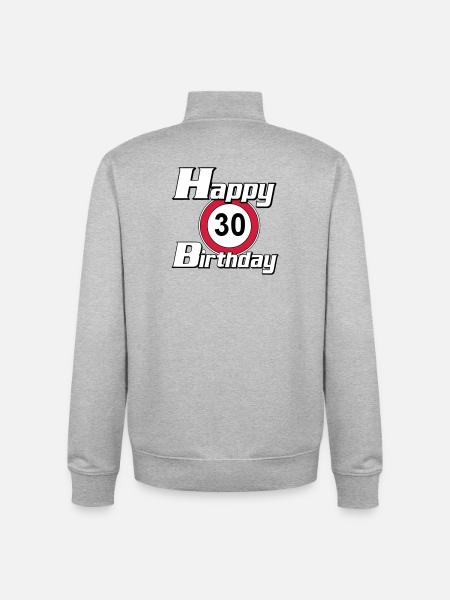 30.Birthday , Happy Birthday 30 (25) - Unisex Organic Zip Sweatshirt by Stanley/Stella - heather grey