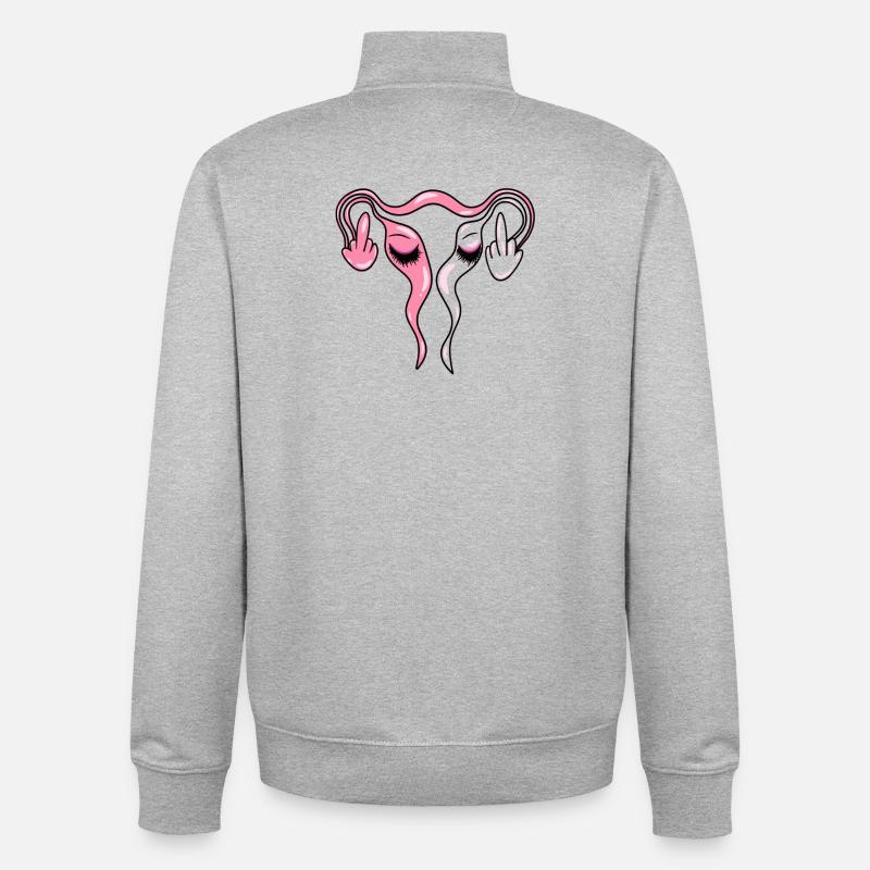 Eierstöcke / Gebärmutter mit Lashes - Unisex Organic Zip Sweatshirt von Stanley/Stella - Grau meliert