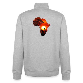 Kontinent Afrika Safari - Unisex Organic Zip Sweatshirt von Stanley/Stella - Grau meliert - Hinten - AI Model Male 185 light (185cm)