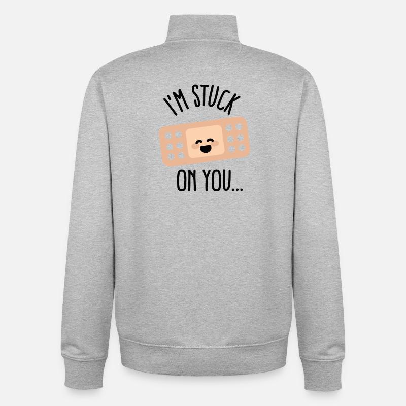 I’m stuck on you Cher infirmière Patch - Sweat zippé unisexe en coton bio Stanley/Stella - gris chiné