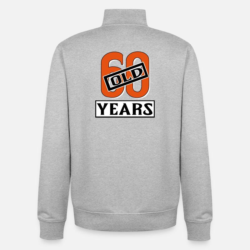 60 years old present sixty - Unisex Organic Zip Sweatshirt von Stanley/Stella - Grau meliert