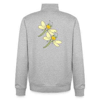 libelle sisters - Unisex Organic Zip Sweatshirt by Stanley/Stella - heather grey - Back - AI Model Male 185 light (185cm)