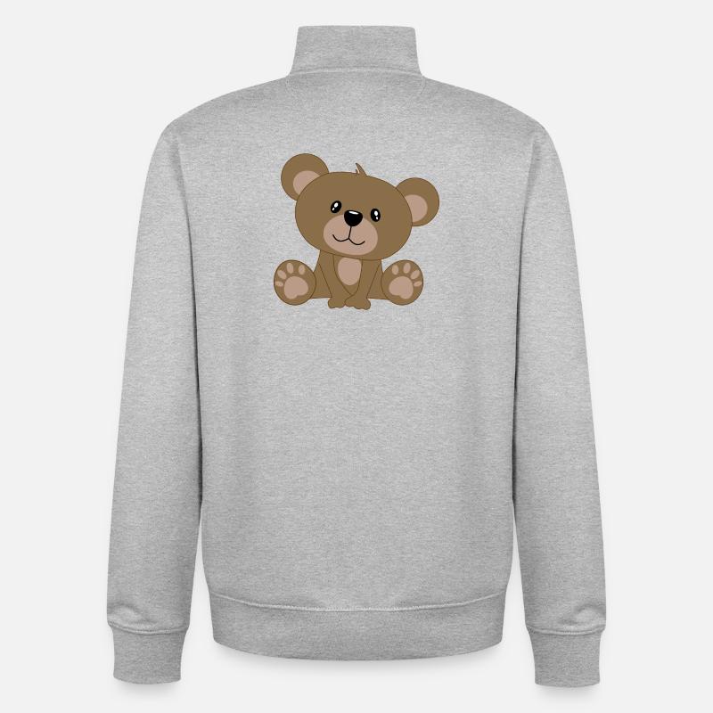 Bär, Teddybär - Unisex Organic Zip Sweatshirt von Stanley/Stella - Grau meliert