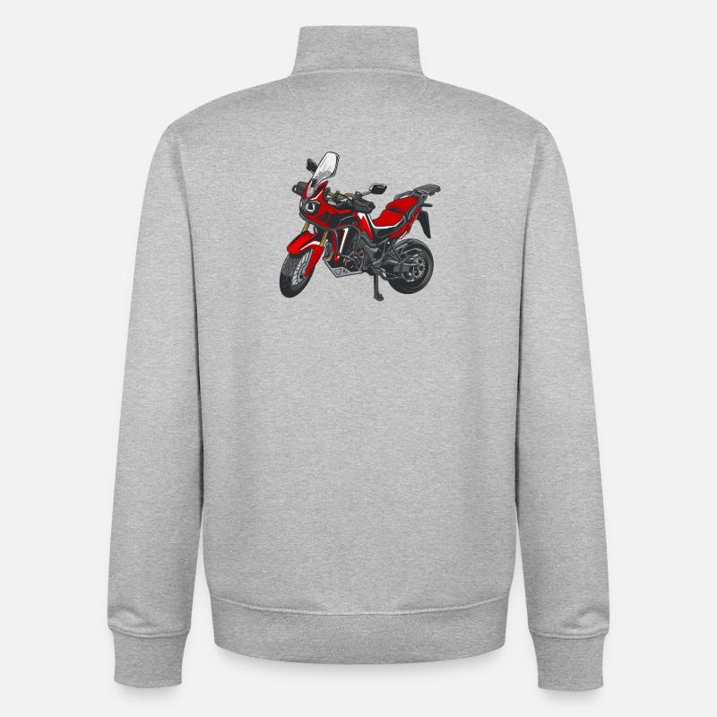 Africa Twin Enduro - solo trired - Sweat zippé unisexe en coton bio Stanley/Stella - gris chiné