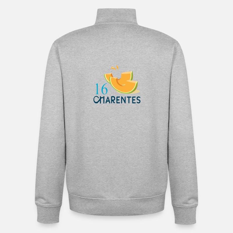 Charentes - Sweat zippé unisexe en coton bio Stanley/Stella - gris chiné