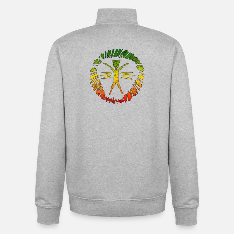 Hippie Reggaezeichen mit Farbverlauf - Unisex Organic Zip Sweatshirt von Stanley/Stella - Grau meliert