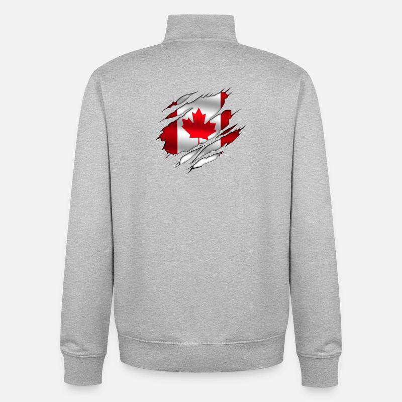 Canada (Canada) - Sweat zippé unisexe en coton bio Stanley/Stella - gris chiné