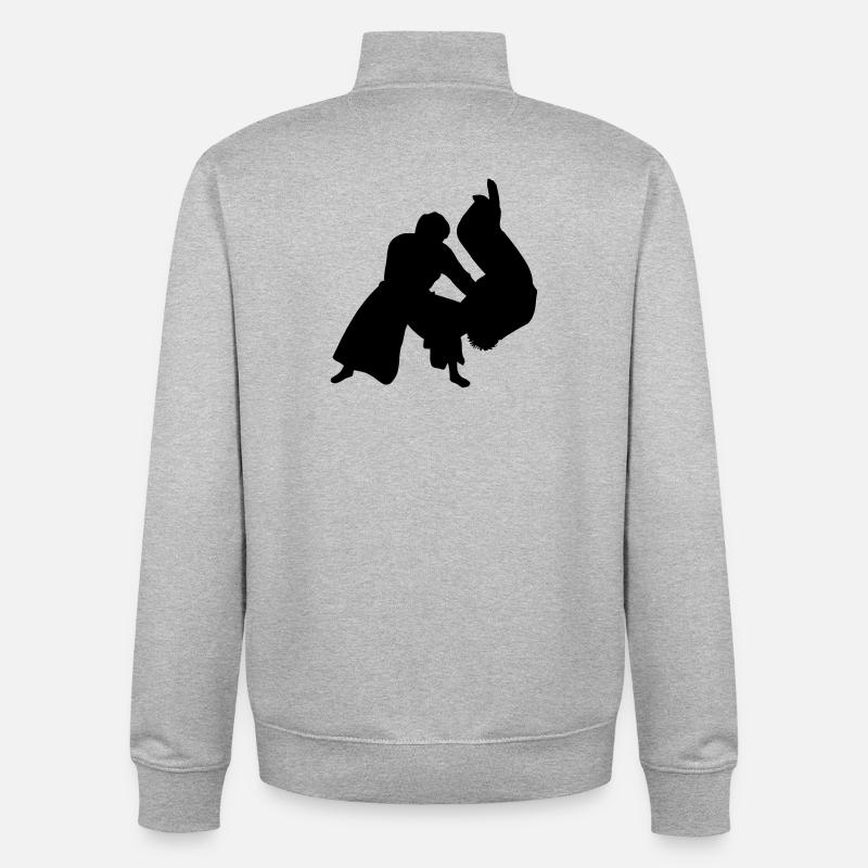 Aikido-Wurf - Unisex Organic Zip Sweatshirt von Stanley/Stella - Grau meliert