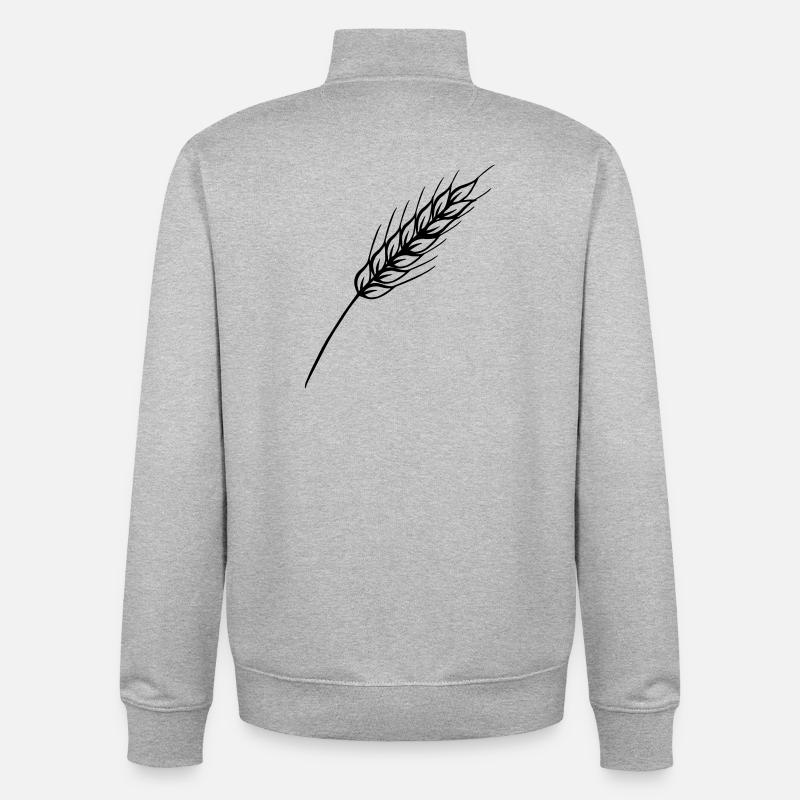 Tige fine à grain - Sweat zippé unisexe en coton bio Stanley/Stella - gris chiné