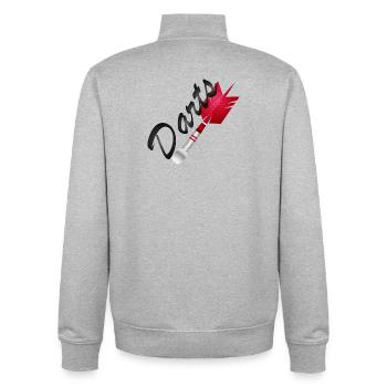 single red dart with darts typography - Unisex Organic Zip Sweatshirt by Stanley/Stella - heather grey - Back - AI Model Male 185 light (185cm)
