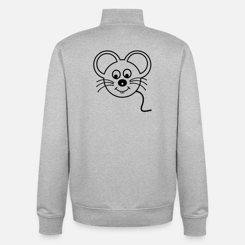 Maus - Unisex Organic Zip Sweatshirt von Stanley/Stella - Grau meliert