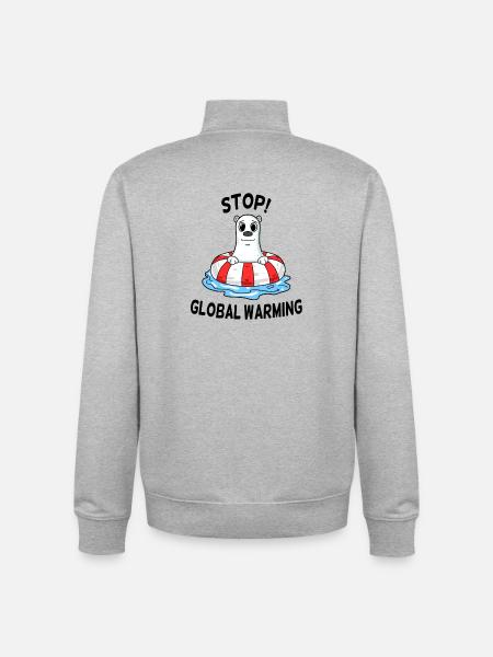 Climate Change Climate Protection - Unisex Organic Zip Sweatshirt by Stanley/Stella - heather grey