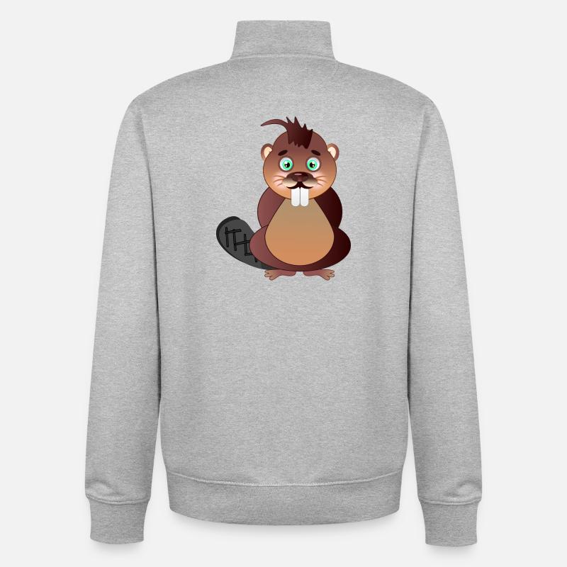 Biber Biberzähne - Unisex Organic Zip Sweatshirt von Stanley/Stella - Grau meliert