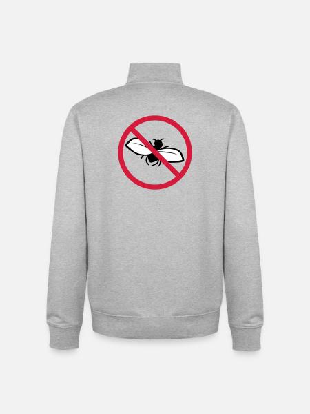 Fly Forbidden Shield - Unisex Organic Zip Sweatshirt by Stanley/Stella - heather grey