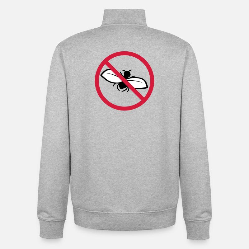 Fly Forbidden Shield - Unisex Organic Zip Sweatshirt by Stanley/Stella - heather grey