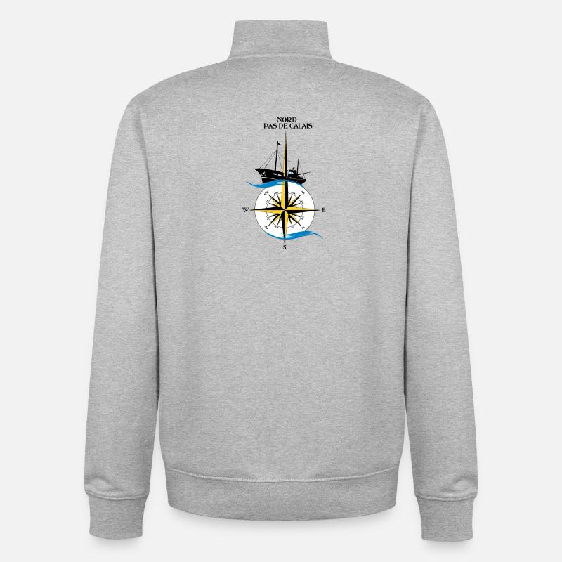 Nord Pas de Calais - Unisex Organic Zip Sweatshirt von Stanley/Stella - Grau meliert