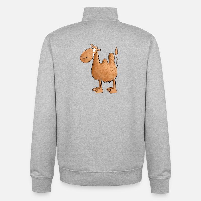 Drolliges Kamel I Tiere - Unisex Organic Zip Sweatshirt von Stanley/Stella - Grau meliert