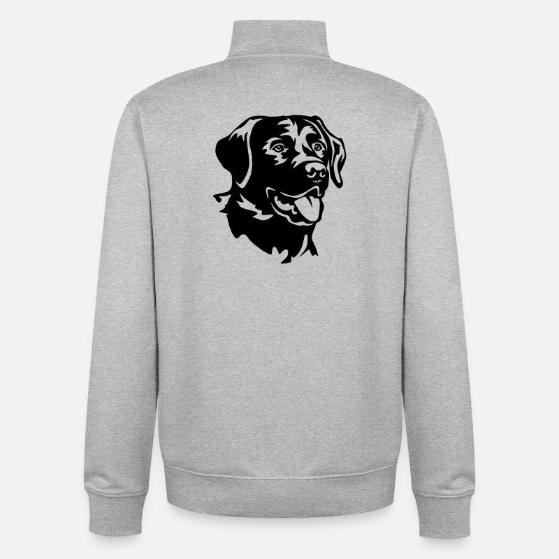 Tête de Labrador - Sweat zippé unisexe en coton bio Stanley/Stella - gris chiné