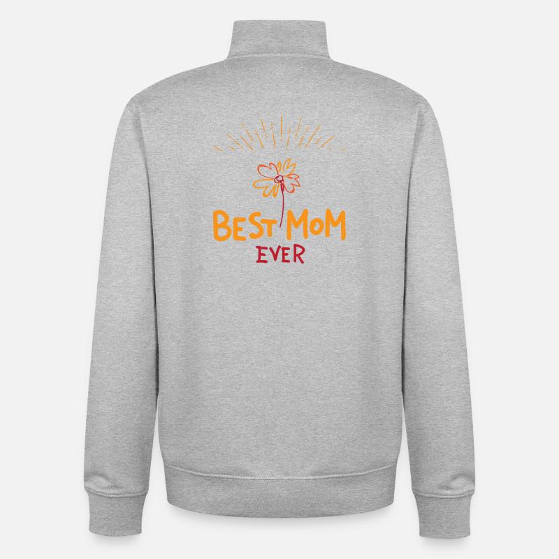 Best Mom ever | Muttertag | Vectorgraphic - Unisex Organic Zip Sweatshirt von Stanley/Stella - Grau meliert