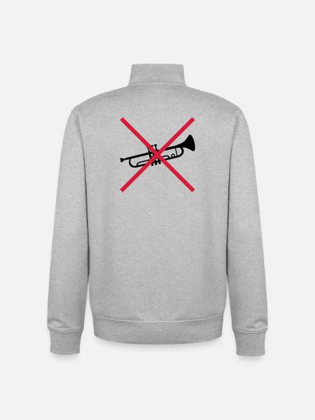 Trumpet Forbidden Shield - Unisex Organic Zip Sweatshirt by Stanley/Stella - heather grey